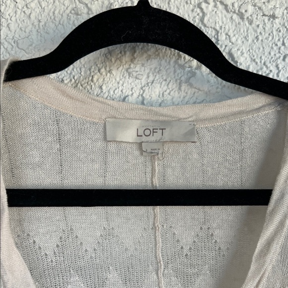 LOFT Light Cream Knit Cardigan - Picture 9 of 14